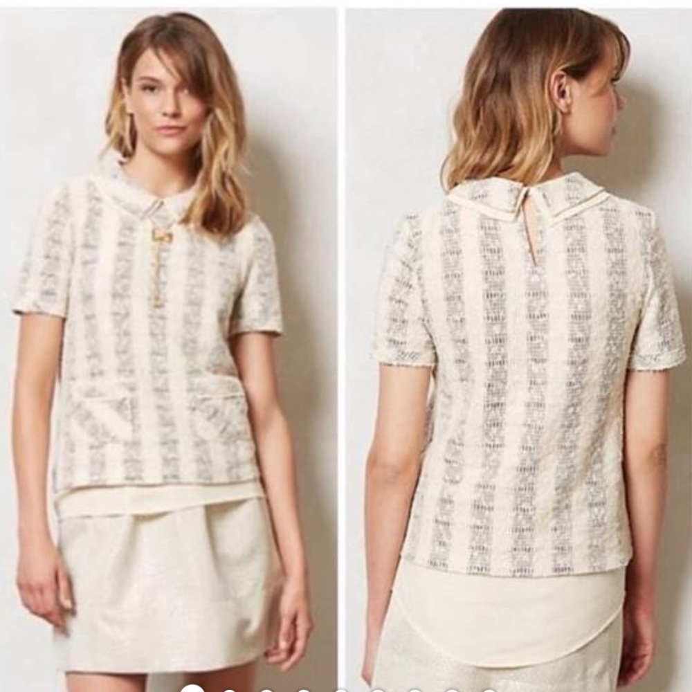 ⭐️Anthropologie Postmark Cadence Tweed Top⭐️